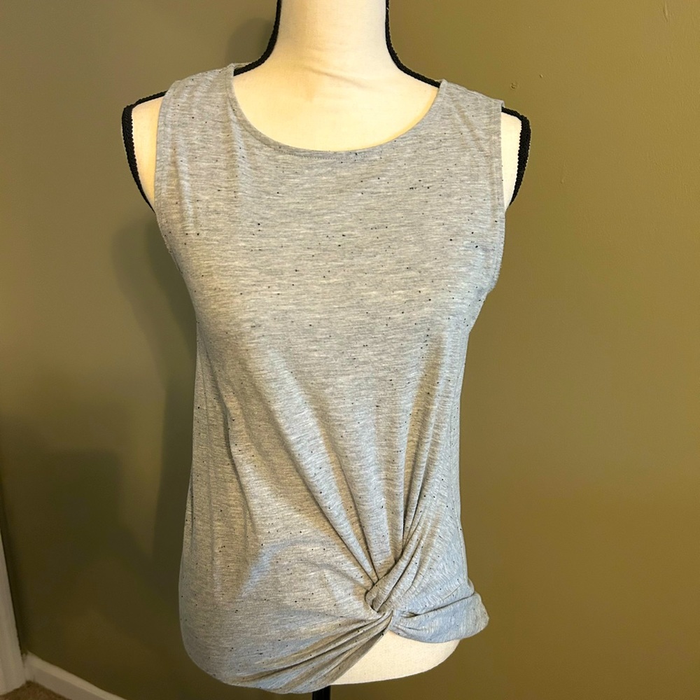 Loft grey knotted tank top